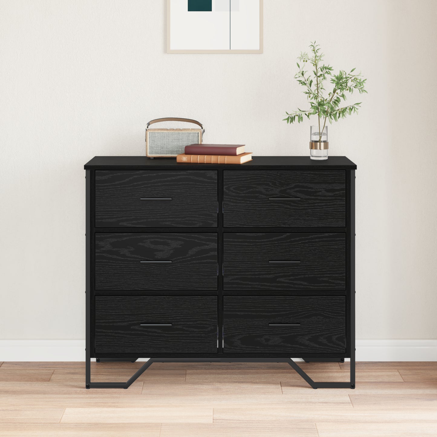 Kommode Svart Eik 91x35.5x74.5 cm