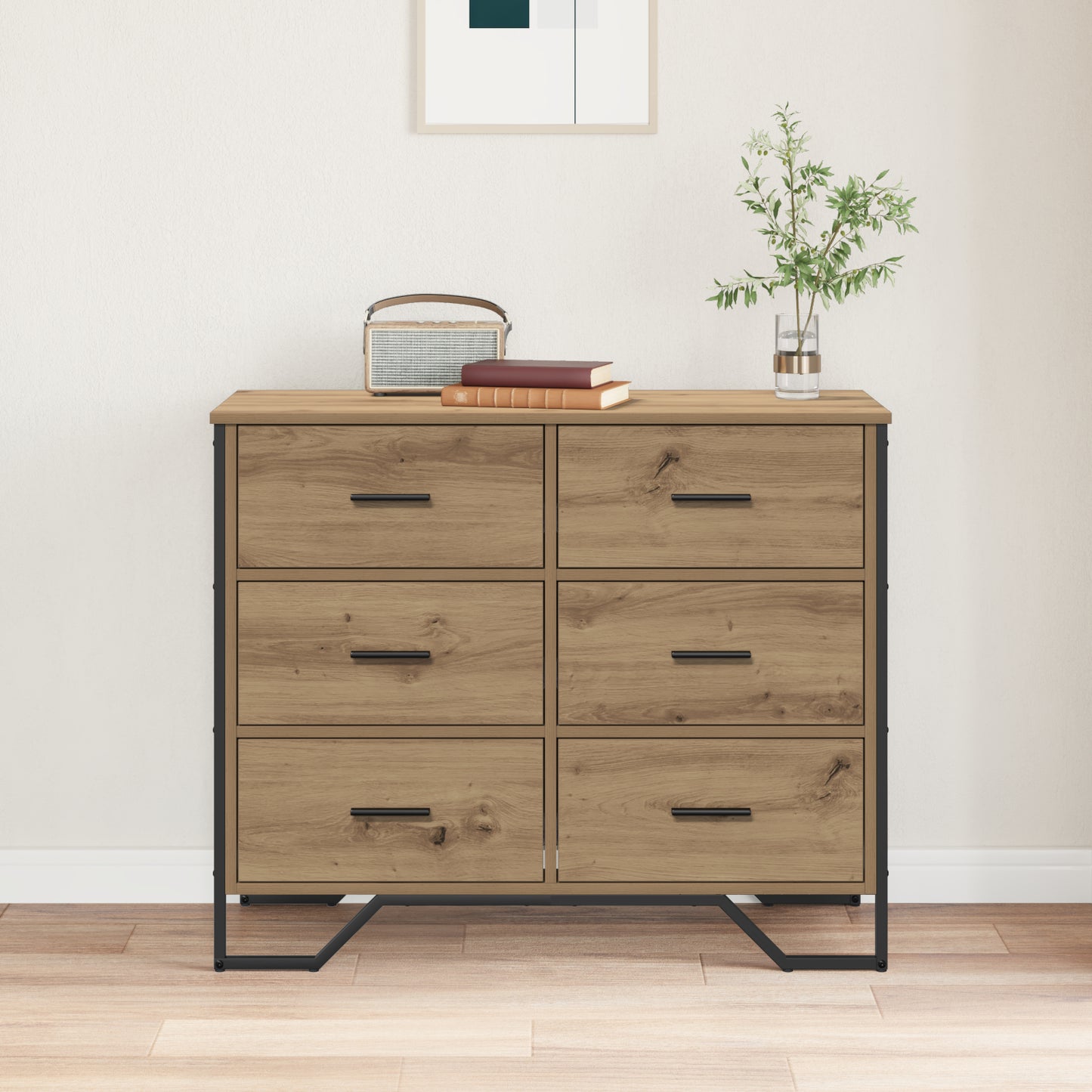 Kommode Brun Eik 91x35.5x74.5 cm