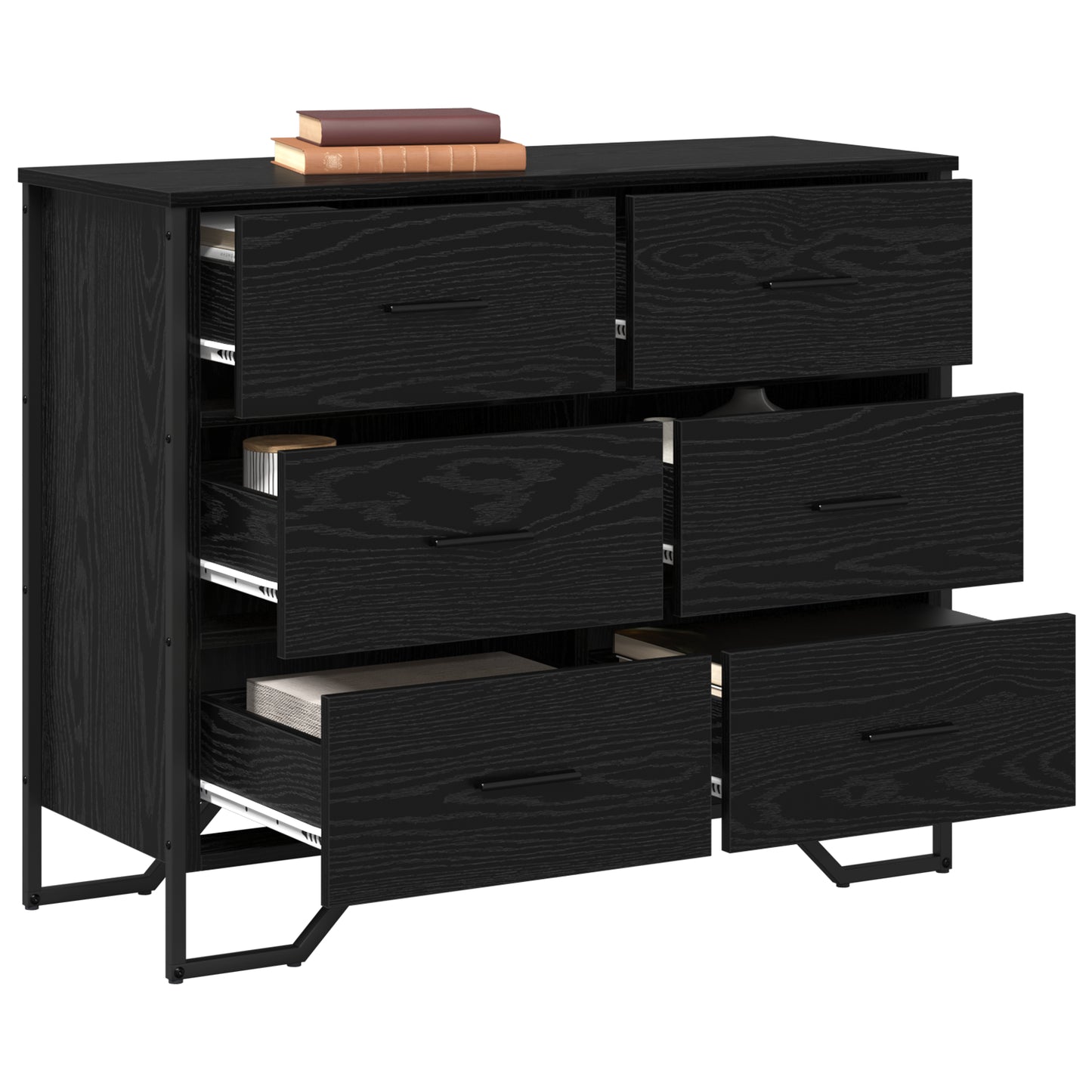 Kommode Svart Eik 91x35.5x74.5 cm