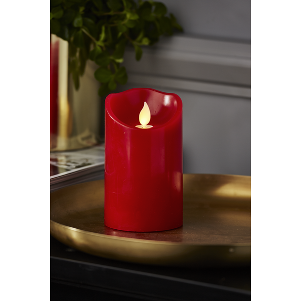 LED Ljus Batteri Blockljus M-Twinkle Röd 7,5x12,5cm
