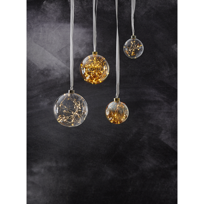 Julgranspynt Glaskula Glow Transparent 10 cm 15 Ljus LED