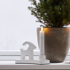 Julelysestake Bukk 18x10x6,5 cm Hvit