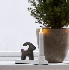 Julelysestake Bukk 18x10x6,5 cm Hvit/Natur