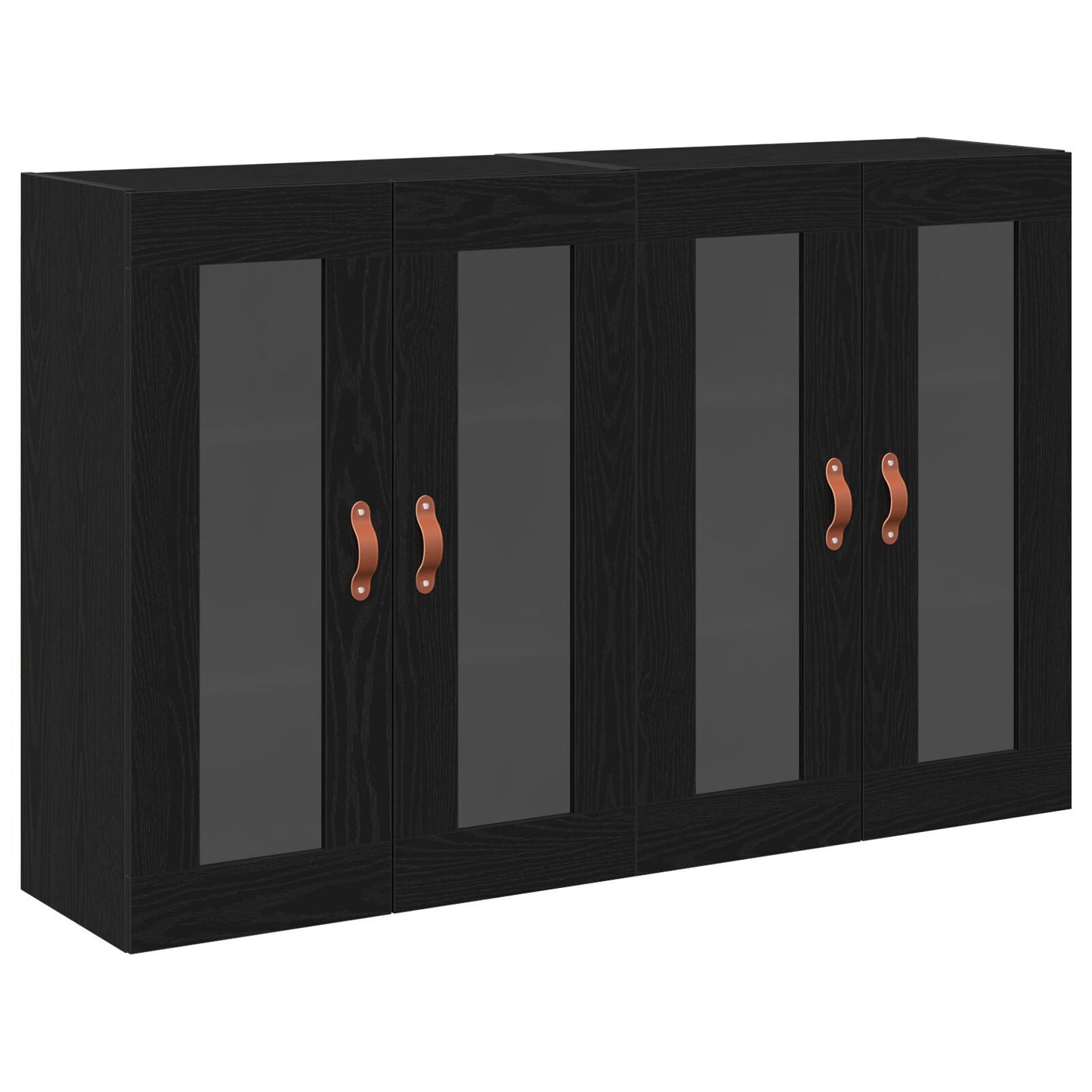 Veggskap Svart Eik 2 stk 69,5x34x90 cm