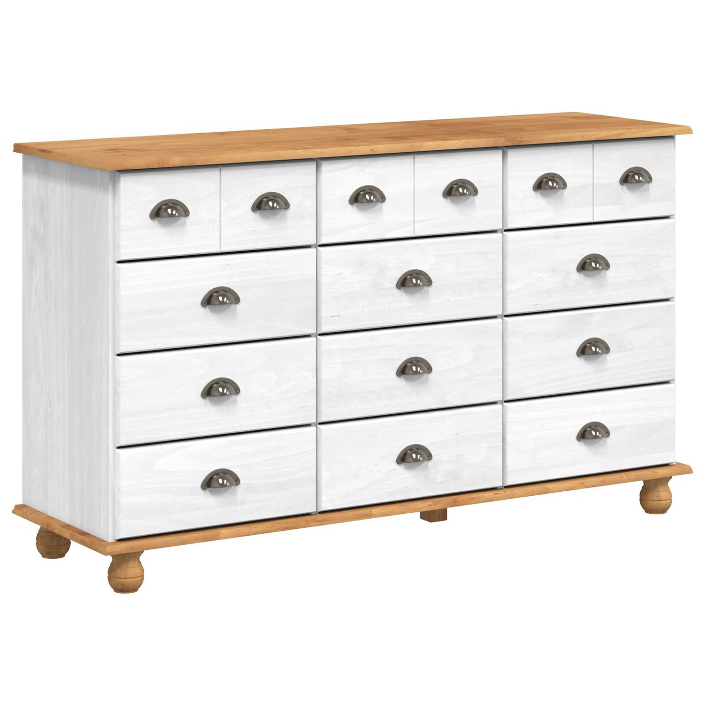 Kommode Hvit "ASKIM" 79x40x133.5 cm Solid Tre Furu