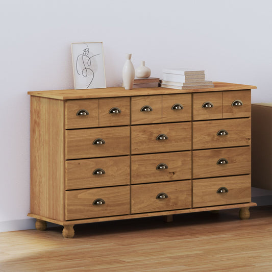 Kommode Brun "ASKIM" 79x40x133.5 cm Solid Furu