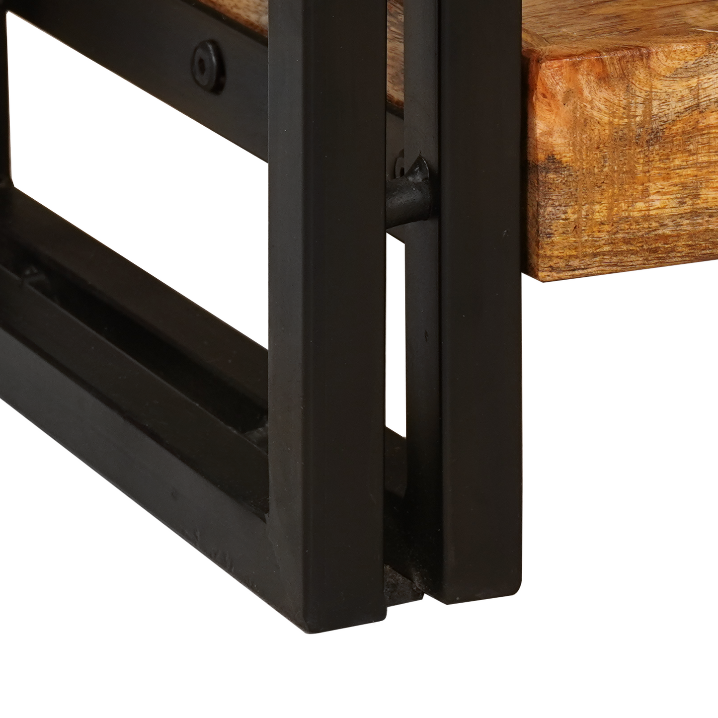 Avlastningsbord konsollbord Tre 2 stk Brun 160 x 33 x 75 cm Massivt grovt mangotre