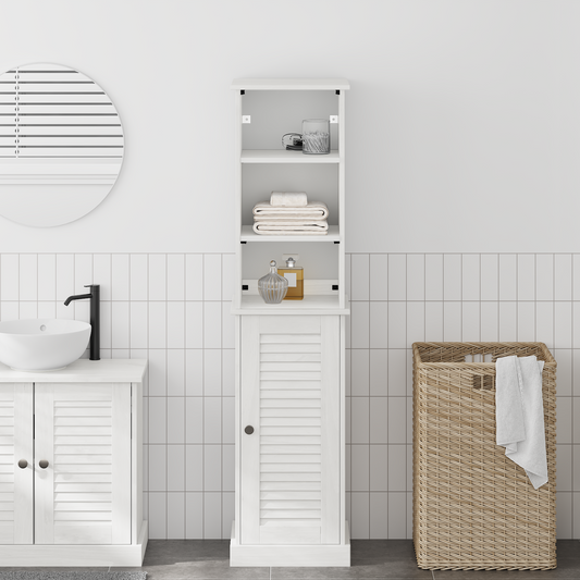 Baderomsinnredningssett 2 pcs Brun og hvit 37 x 34 x 150 cm