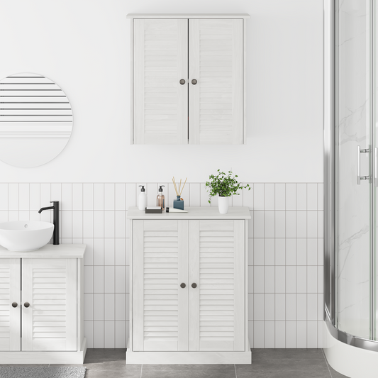 Baderomsinnredningssett med hylle 2 pcs Brun 67,5 x 34 x 80 cm