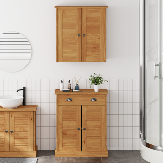 Baderomsinnredningssett med skuff med hylle 2 pcs Brun 67.5 x 34 x 80 cm