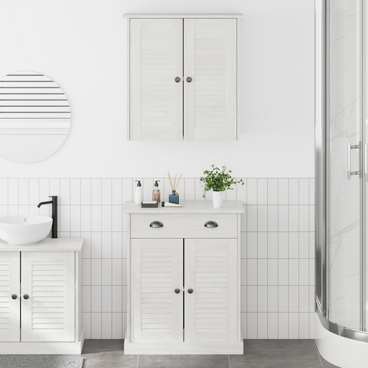Baderomsinnredningssett med skuff med hylle 2 pcs Brun 67.5 x 34 x 80 cm