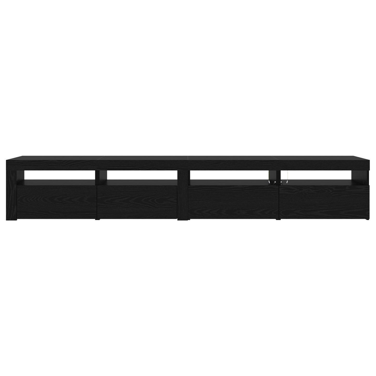 3-delt TV-skapsett med LED-lamper i svart eik kunstig tre