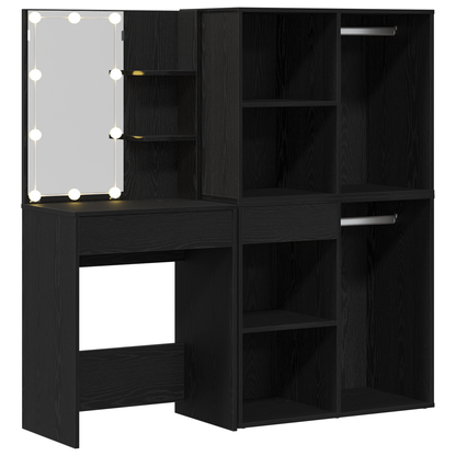 Sminkebord Svart Eik LED 2 skap