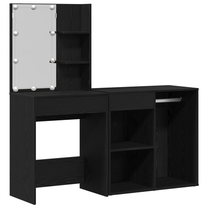 Sminkebord Svart Eik LED