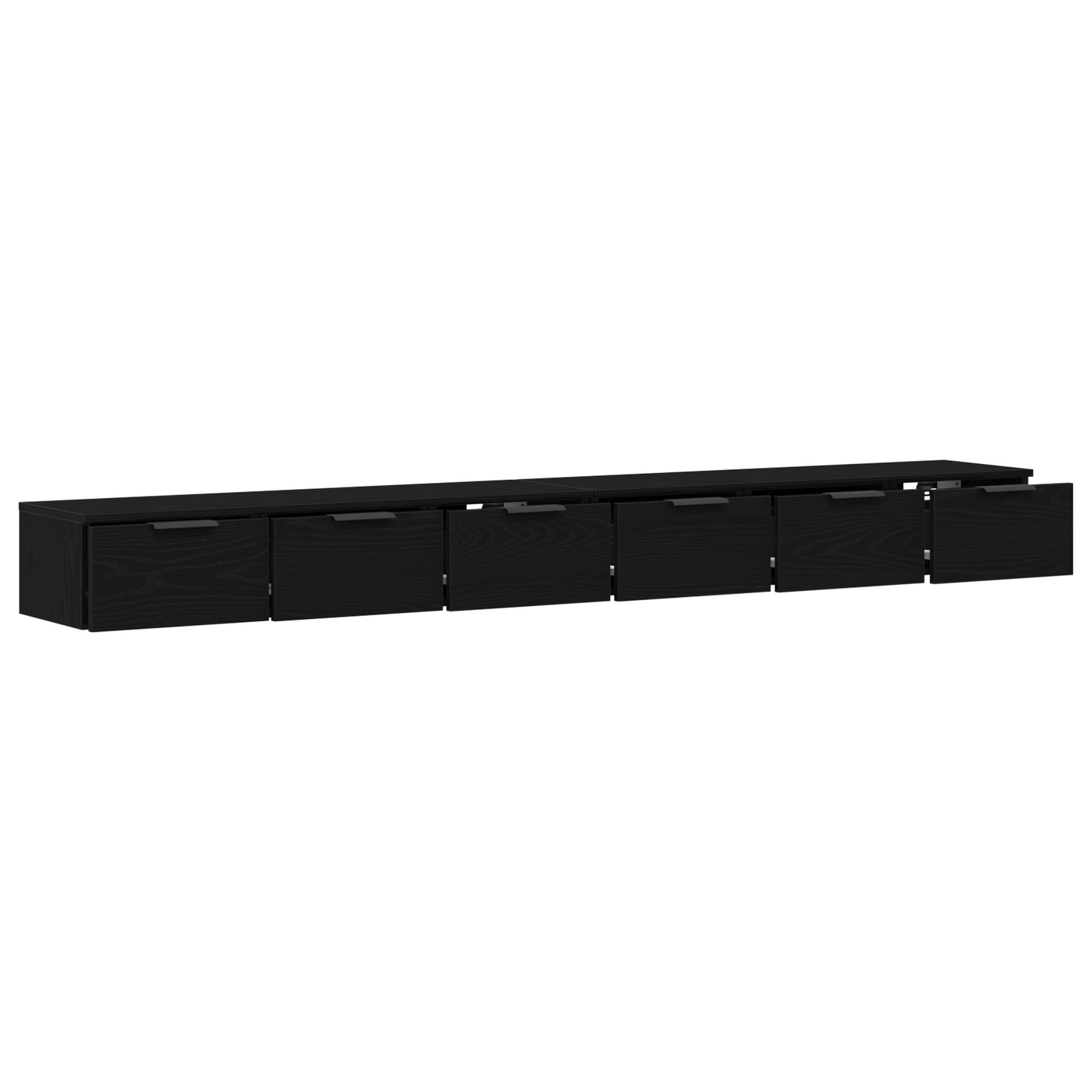 Veggskap Svart Eik 2 stk 102x30x20 cm