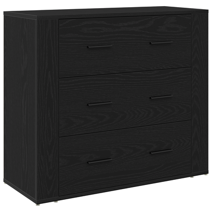 Sidebord Svart Eik 3 stk