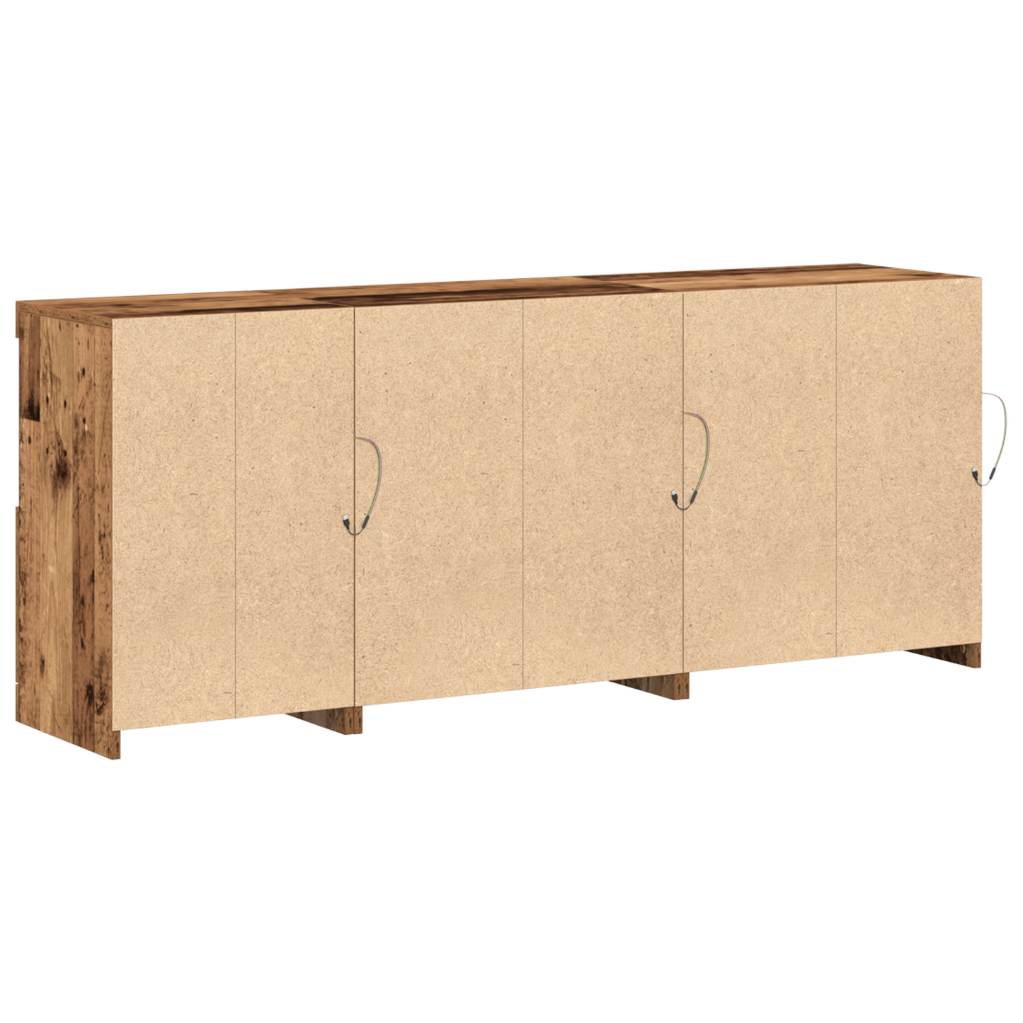 Skjenk Gammelt Tre med LED-lamper 162x37x67 cm