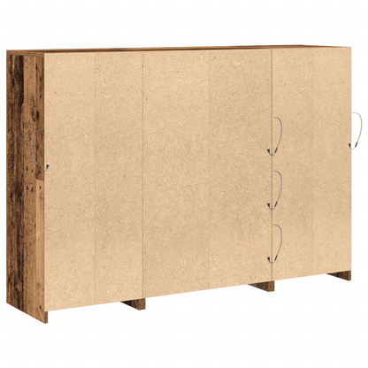 Skjenk Gammelt Tre med LED-lamper 143 x 37 x 100 cm