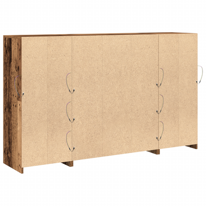 Skjenk Gammelt Tre med LED-lamper 163x37x100 cm