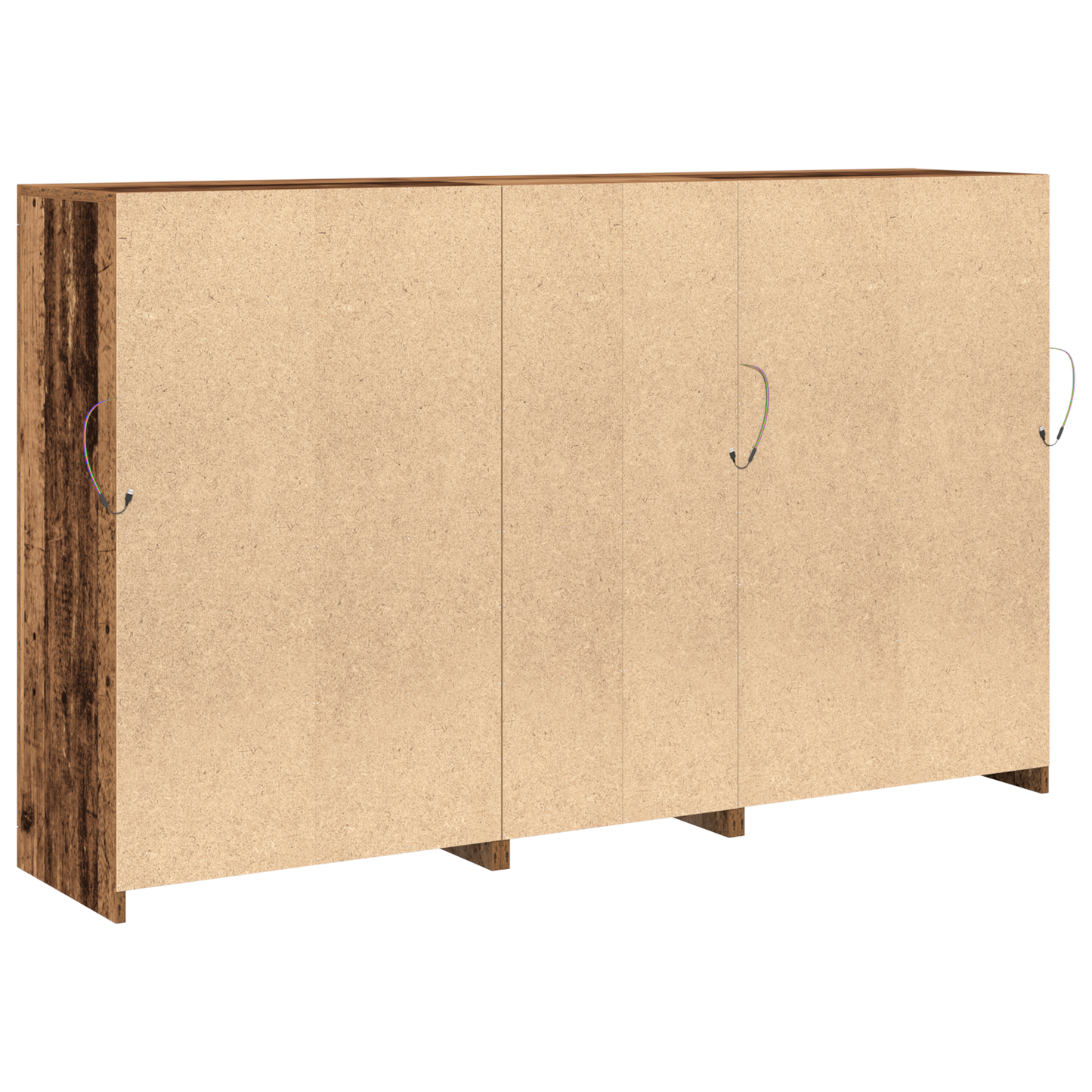 Skjenk Gammelt Tre med LED-lamper 162x37x100 cm