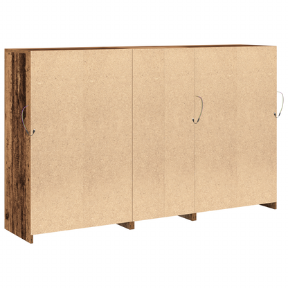 Skjenk Gammelt Tre med LED-lamper 162x37x100 cm