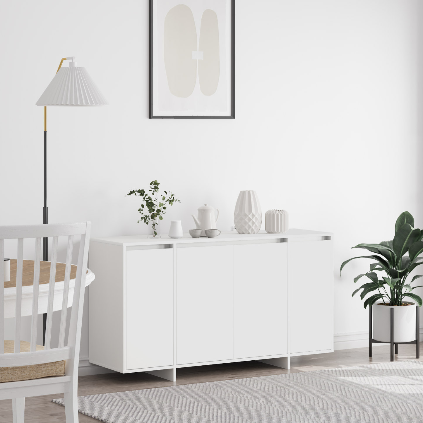 Skjenk Hvit Tre 135 x 41 x 75 cm Hvit Sideboard