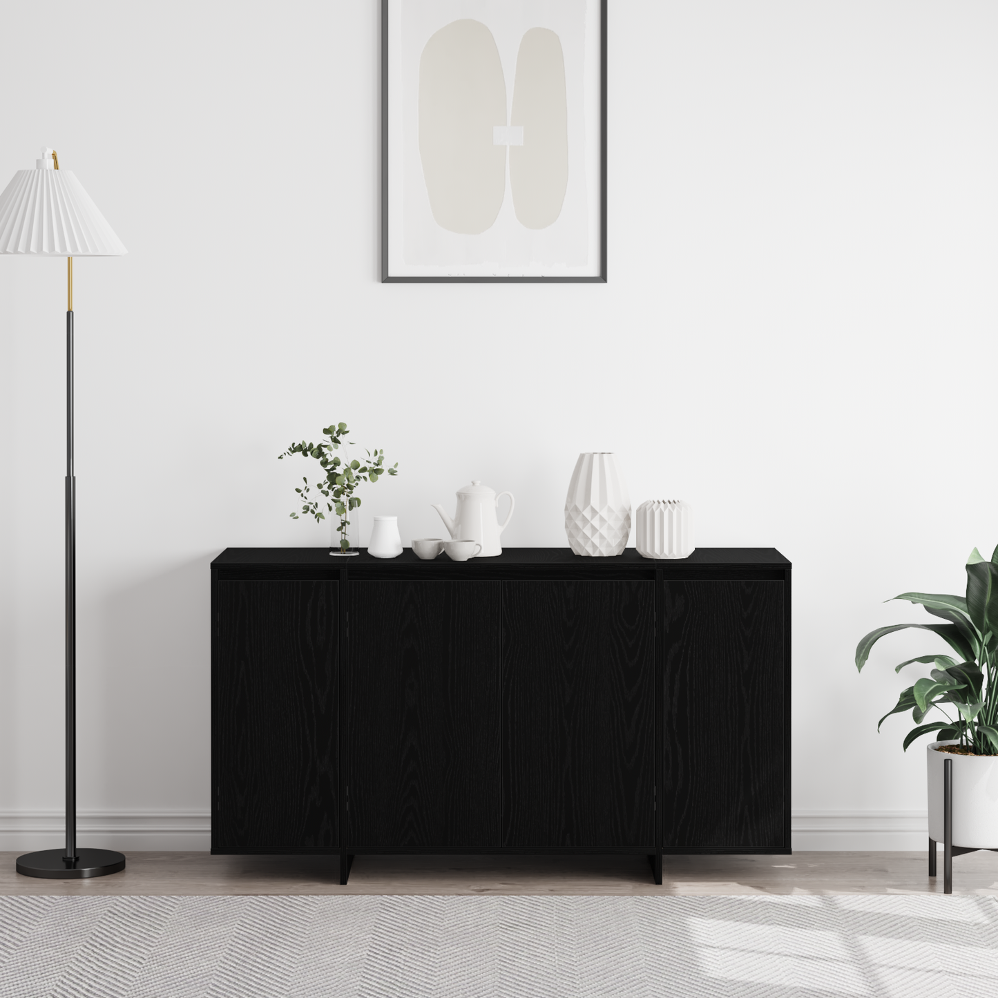 Skjenk Svart Eik 135 x 41 x 75 cm
