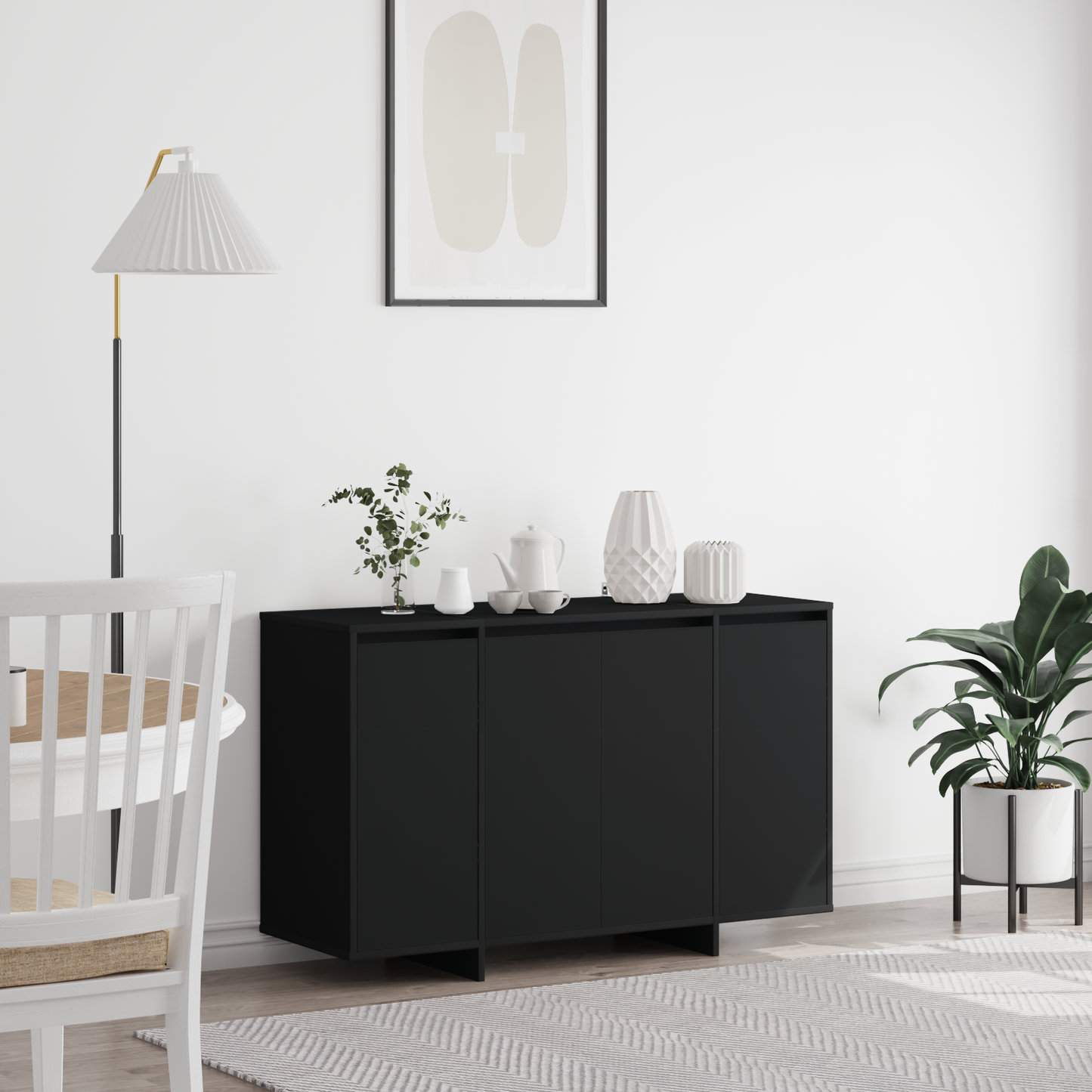Skjenk Svart Serviesskap 120 x 41 x 75 cm
