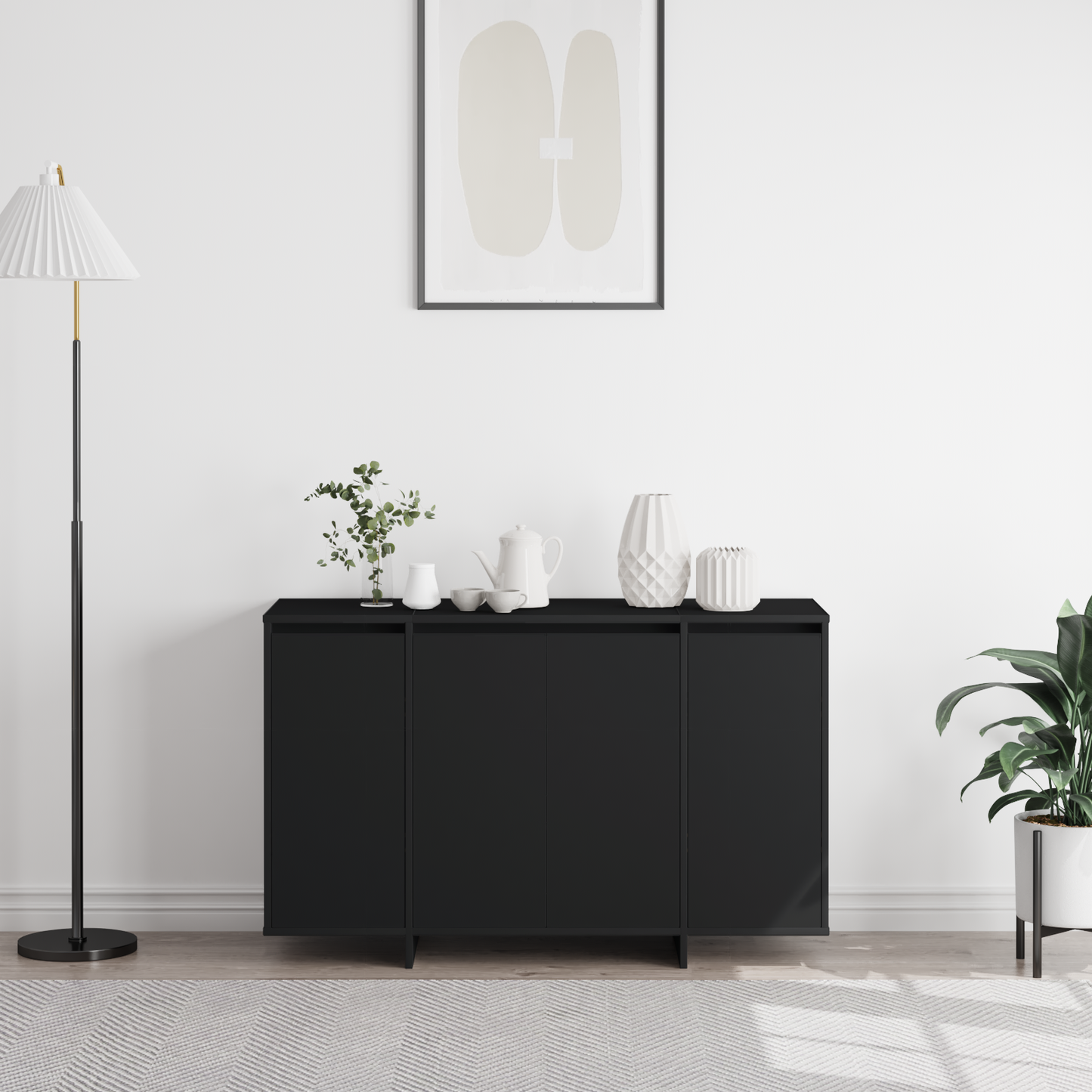 Skjenk Svart Serviesskap 120 x 41 x 75 cm