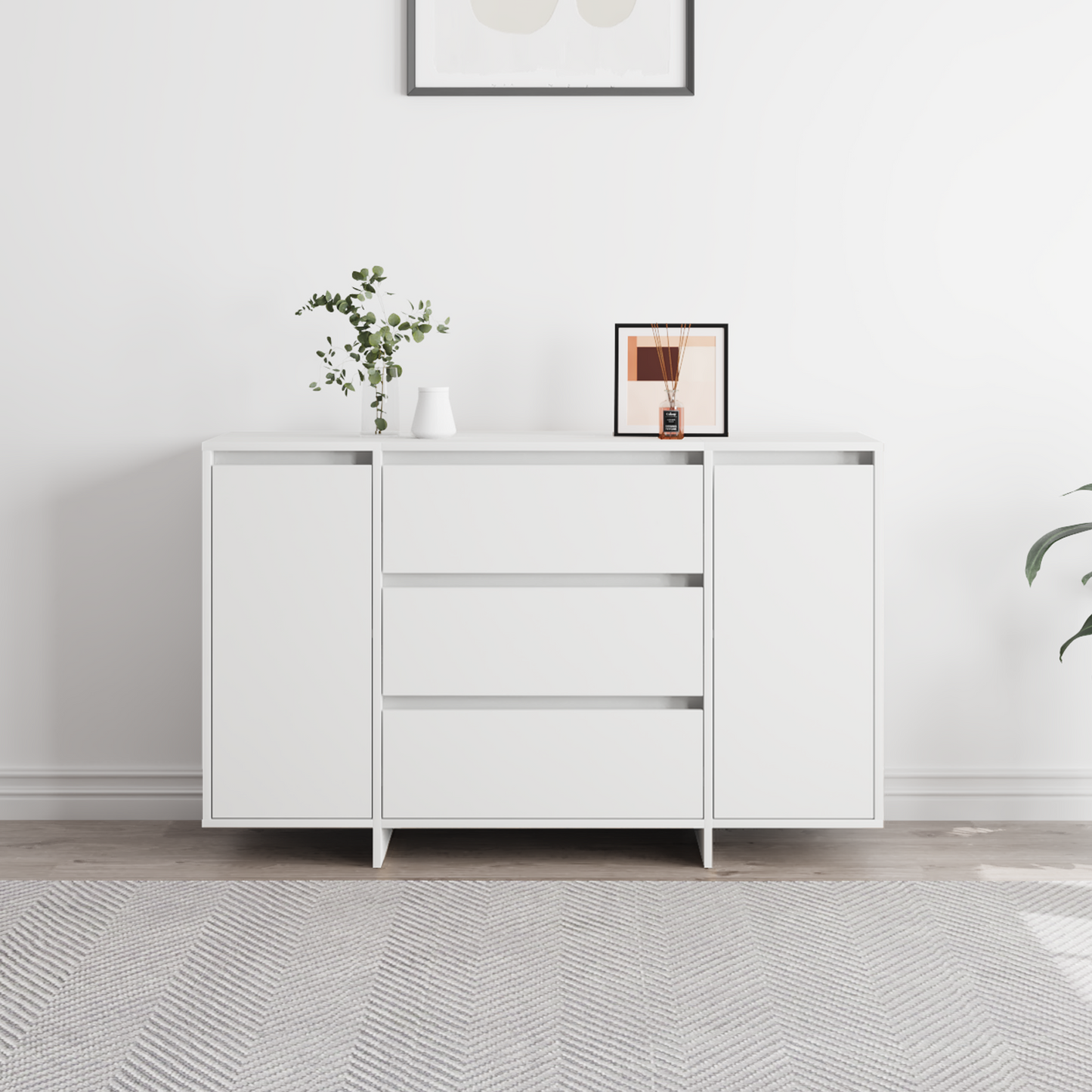 Skjenk Hvit 120x41x75 cm