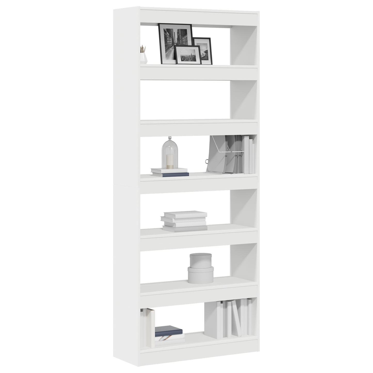 Bokhylle Hvit 80 x 30 x 198 cm Oppbevaring