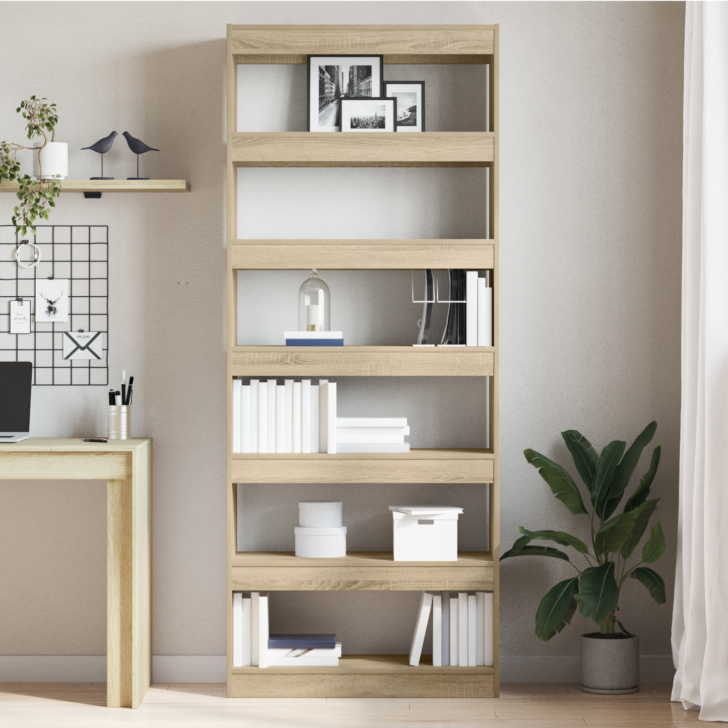 Bokhylle Sonoma Eik Romdeler 80 x 30 x 198 cm