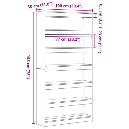 Bokhylle Tre Massivt Tre 100 x 30 x 198 cm Bokhyller