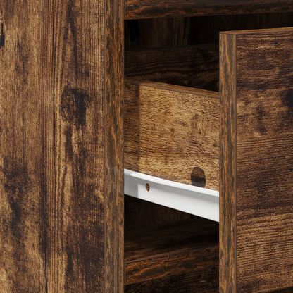 Sminkebord Røkt Eik 3-delt Sett LED