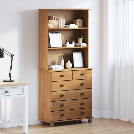 Bokhylle Brun 'ASKIM'Honningbrun 91x40x199.5 cm Solid Furu
