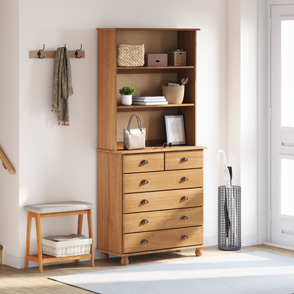 Bokhylle Brun 'ASKIM'Honningbrun 91x40x199.5 cm Solid Furu
