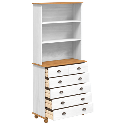 Kommode Hvit “ASKIM” 91x40x199.5 cm Massivt Tre Furu