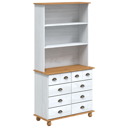 Kommode Hvit “ASKIM” 91x40x183 cm Solid Tre Furu
