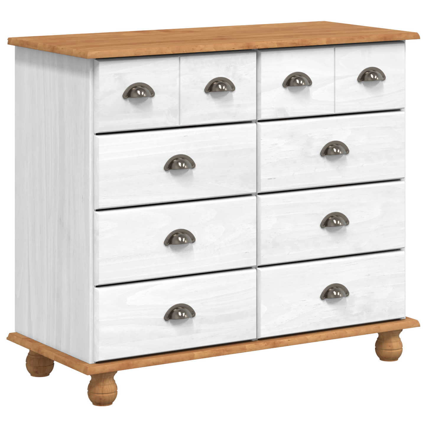 Kommode Hvit “ASKIM” 91x40x183 cm Solid Tre Furu
