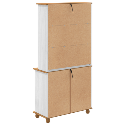Kommode Hvit “ASKIM” 91x40x183 cm Solid Tre Furu