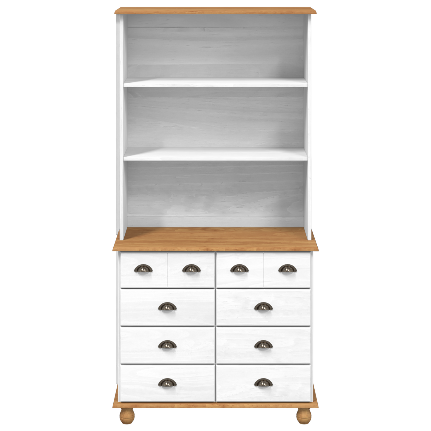 Kommode Hvit “ASKIM” 91x40x183 cm Solid Tre Furu