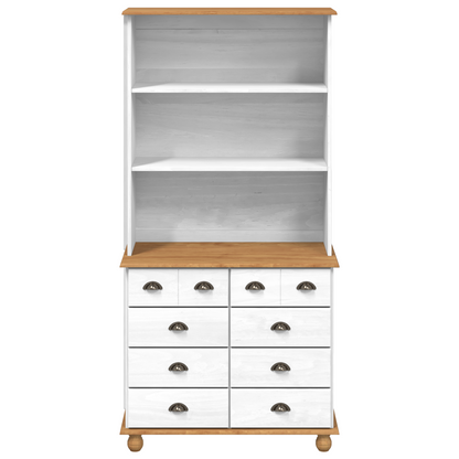 Kommode Hvit “ASKIM” 91x40x183 cm Solid Tre Furu