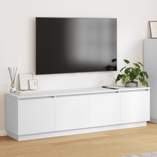 TV-Møbel Hvit TV-benk med LED 180x38x49 cm
