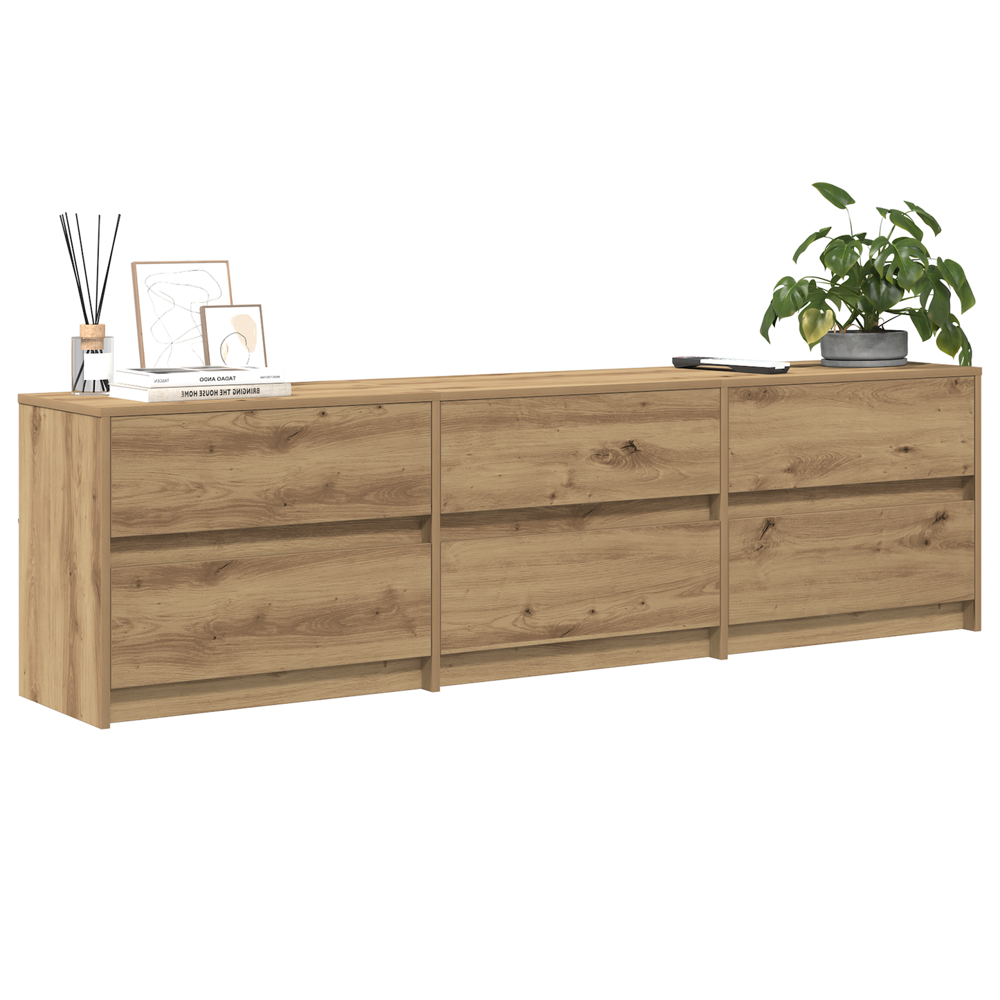 TV-Møbel Brun TV-skap 181 x 34 x 50 cm LED-lamper