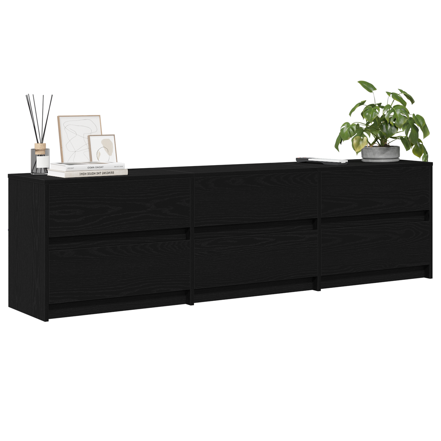 TV-Møbel Svart TV-skap 182 x 34 x 50 cm