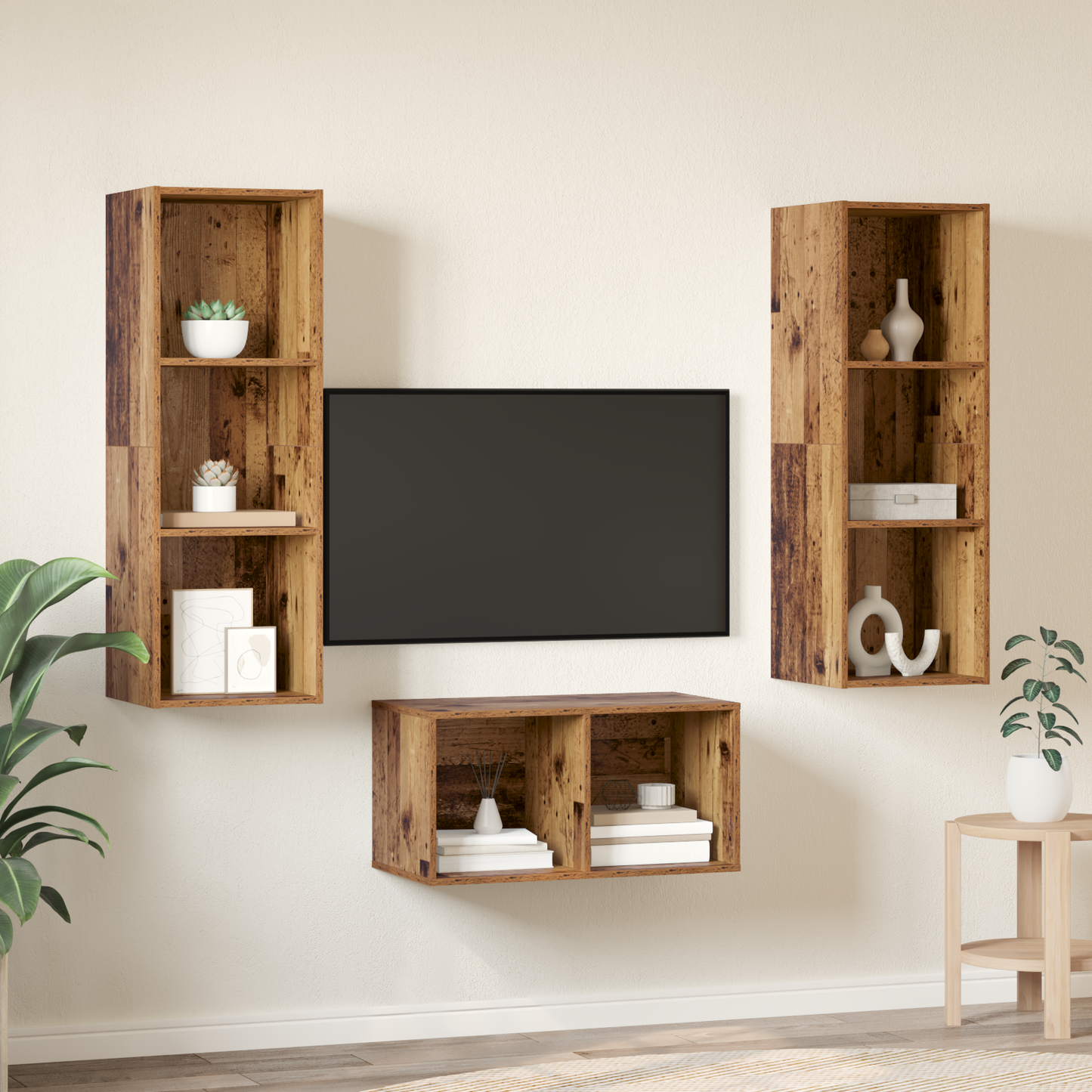 TV-Møbel Gammelt Tre TV-benk sett 37 x 37 x 107 cm