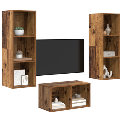 TV-Møbel Gammelt Tre TV-benk sett 37 x 37 x 107 cm