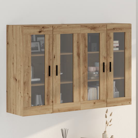 Veggskap Brun Eik 2 stk 69.5x34x90 cm