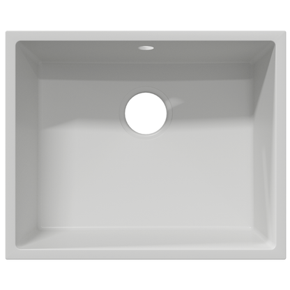 kjøkkenvask med overløpshull Hvit granitt