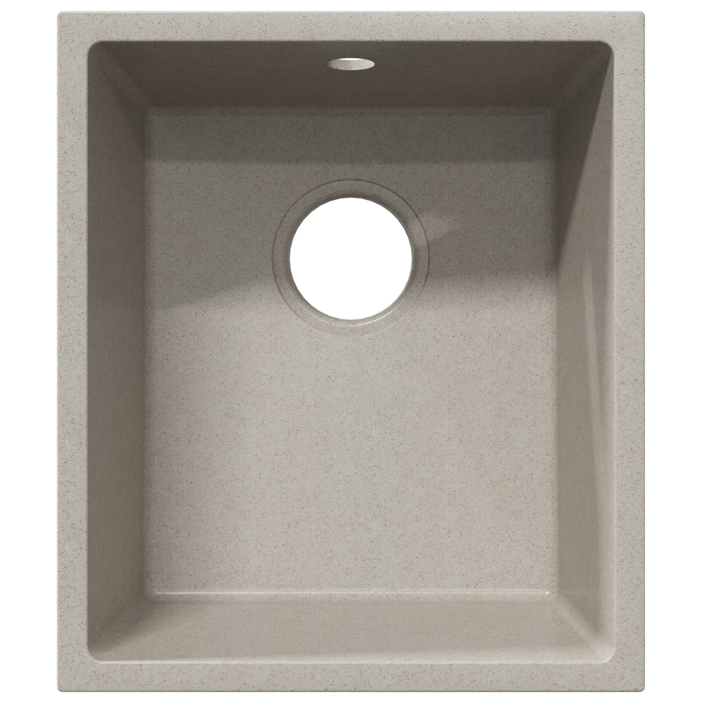 Kjøkkenvask med overfyllingshull i beige granitt